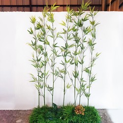 Artificial Bamboo Set of 5 for Indoor Decoration, Fake Bamboo Partition Screen, Wall Decoration, Landscaping, Bamboo Potted Plant, Dense Greenery