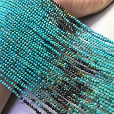 DIY аксессуары 天然渐变色a料原矿湖北绿松石切面散珠半成品手链脚链女隔珠项链