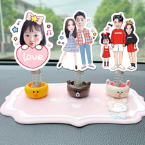 Creative Personality Cartoon Car Pendulum bifacial single-sided photo Customized onboard spring ecstasy The new ornament in the car