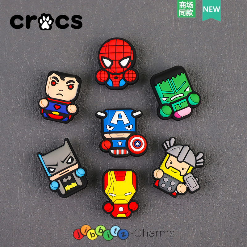 Croc Shoe Charms Compatible with Crocs Cartoon Anime Q-Version Marvel Hero Shoe Decorations Jibbitz