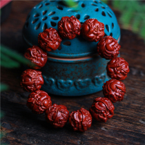 Indian small leaf red sandalwood brave hand string men hand carved twelve Zodiac Wen play Buddha beads this year bracelet