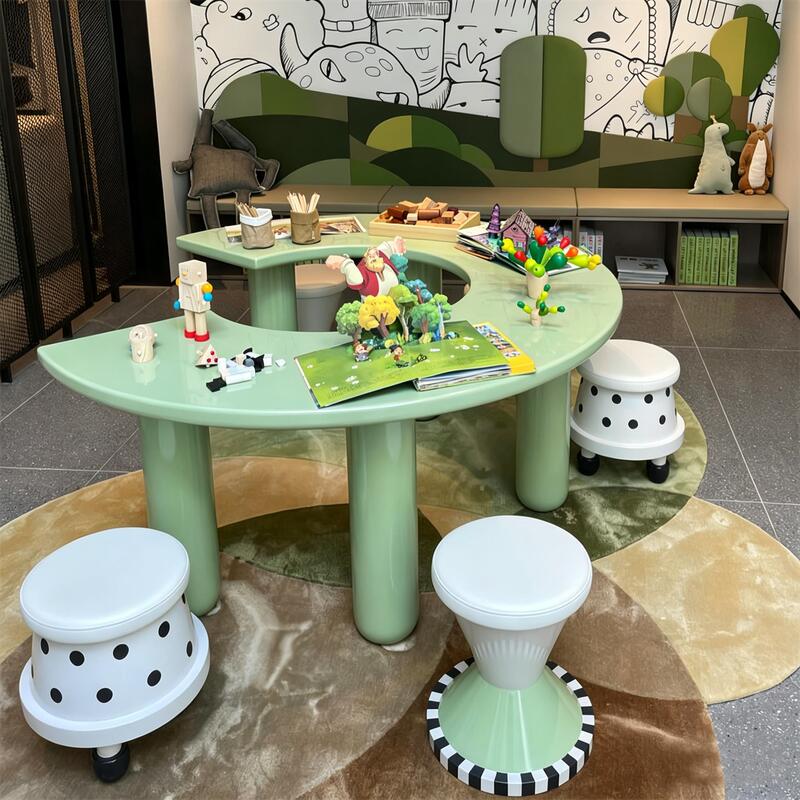 Children's Table and Chair Set for Sales Office, Mezzanine Playground, Craft Table, Early Education Center, Study Table, Creative Chair and Stool Children's Table and Chair Set for Sales Office, Mezzanine Playground, Craft Table, Early Education Center, Study Table, Creative Chair and Stool