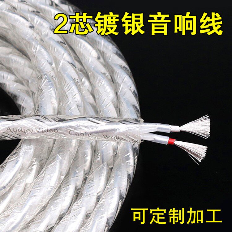Lipton horn line oxygen-free copper plated silver two core speaker wire fever horn HIFI center audio line 10mm
