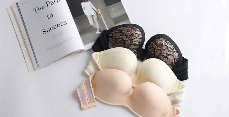 Mùa hè siêu chống trượt quây áo ngực phụ nữ vô hình tập hợp trên phần mỏng của quần áo cưới không có ống áo lót 3 dây