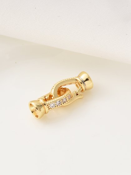 고화 14K 골드 감도 지르콘 후크 버클 핸드 메이드 DIY 브레이슬릿 테일 버클 목걸이 연결 버클 플래티넘 진주 버클