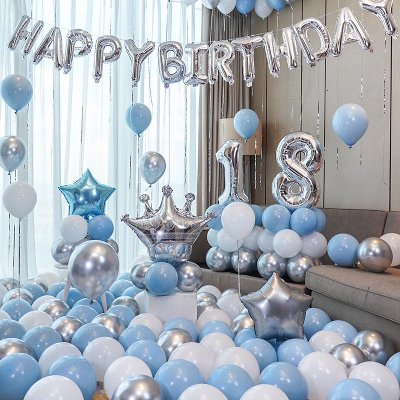 Happy Birthday 18 Year Old Boy Decorated Balloon Decoration Scene Girls Room Party Supplies Boys Net Red Package