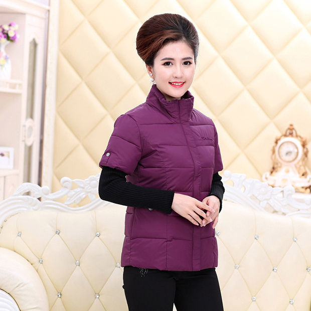 Áo vest nữ trung niên mùa thu và mùa đông ngắn tay vest người cao tuổi mùa đông vắt sữa áo khoác dài nữ