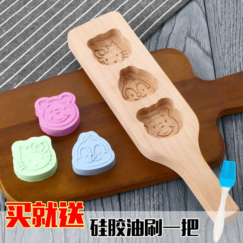 Woody Refreshment Mooncake Mold Rice Cake Mold Rice Cake Mold Baby Deputy Food Steamed Buns Pumpkin Pie Green Bean Cake Molds