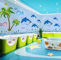 Swimming pool wall stickers underwater world baby bathroom decorations cartoon marine animal stickers waterproof stickers self-adhesive