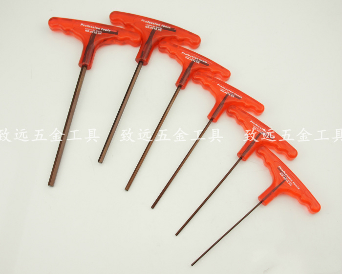 Peng work T type inner hexagon wrench 2 5-6mm inner hexagon wrench wrench tool rubber handle wrench 0615