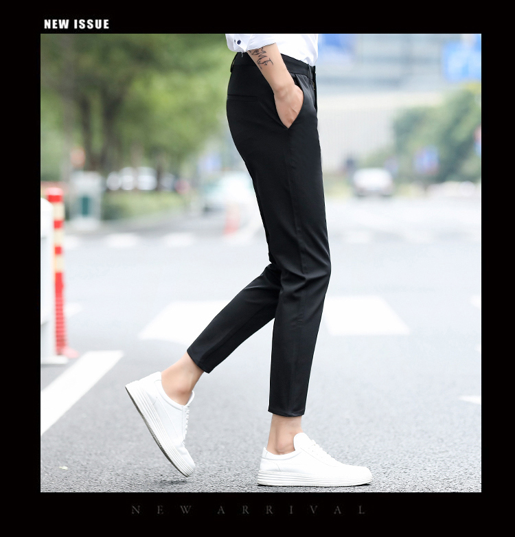 Mùa thu đông mùa đông quần đen dày bé trai Giày đế xuồng phiên bản Hàn Quốc xu hướng 9 quần âu quần tây nam 2018 quần áo thể thao nam