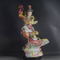 Jingdezhen Sculpture Porcelain Factory Factory Goods Porcelain Goddess Scattered Flowers Figure Sculpture Ornaments Antiques Old-fashioned Ceramics