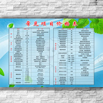 牙科价目表诊所拔牙洁牙义齿介绍挂图海报定制