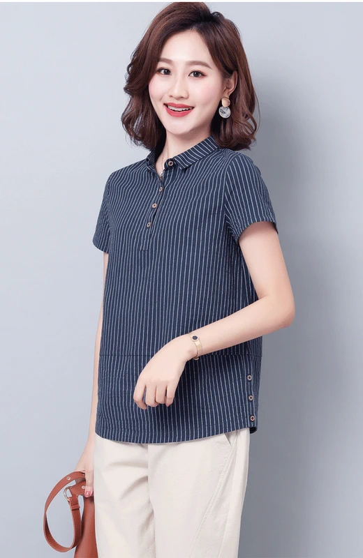 Áo thun cotton ngắn tay mùa hè mới 2020 dành cho nữ diện áo thun cotton hoang dã đơn giản cộng với size nữ hàng đầu - Cộng với kích thước quần áo
