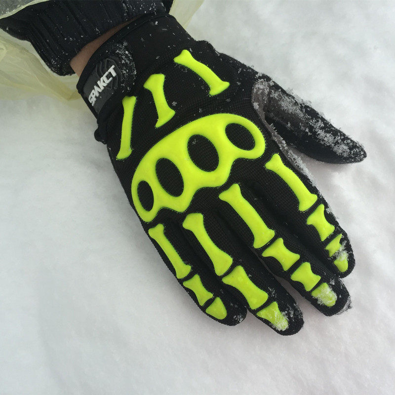 Thappa Guest Autumn Winter Skeleton Full Finger Long Finger Riding Gloves Bike Running Cross-country Hiking Outdoor Windproof Warmth