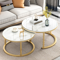 Tempered glass round tea table simple retractable side table living room small apartment office light luxury modern mother-in-law table corner table