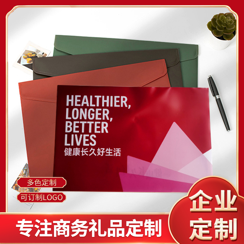 New Press Buckle File Bag Custom Advertising Plastic Office Use Archive Bag Press Buckle Transparent File Bag a4 Contract Bag