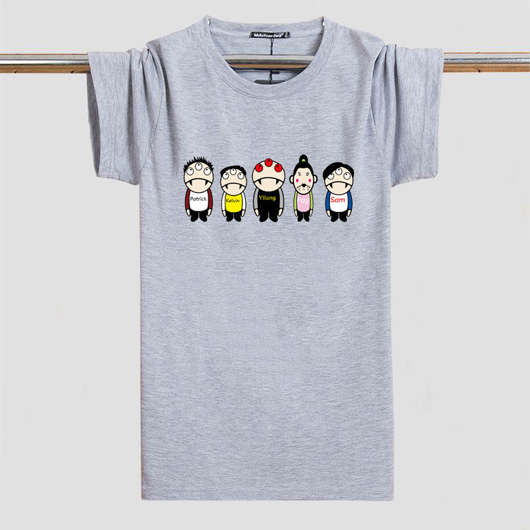 Men's short sleeves T-shirt men's clothing pure cotton printed and rounded collar half sleeve summer T-shirt tide trump t blood clothes man