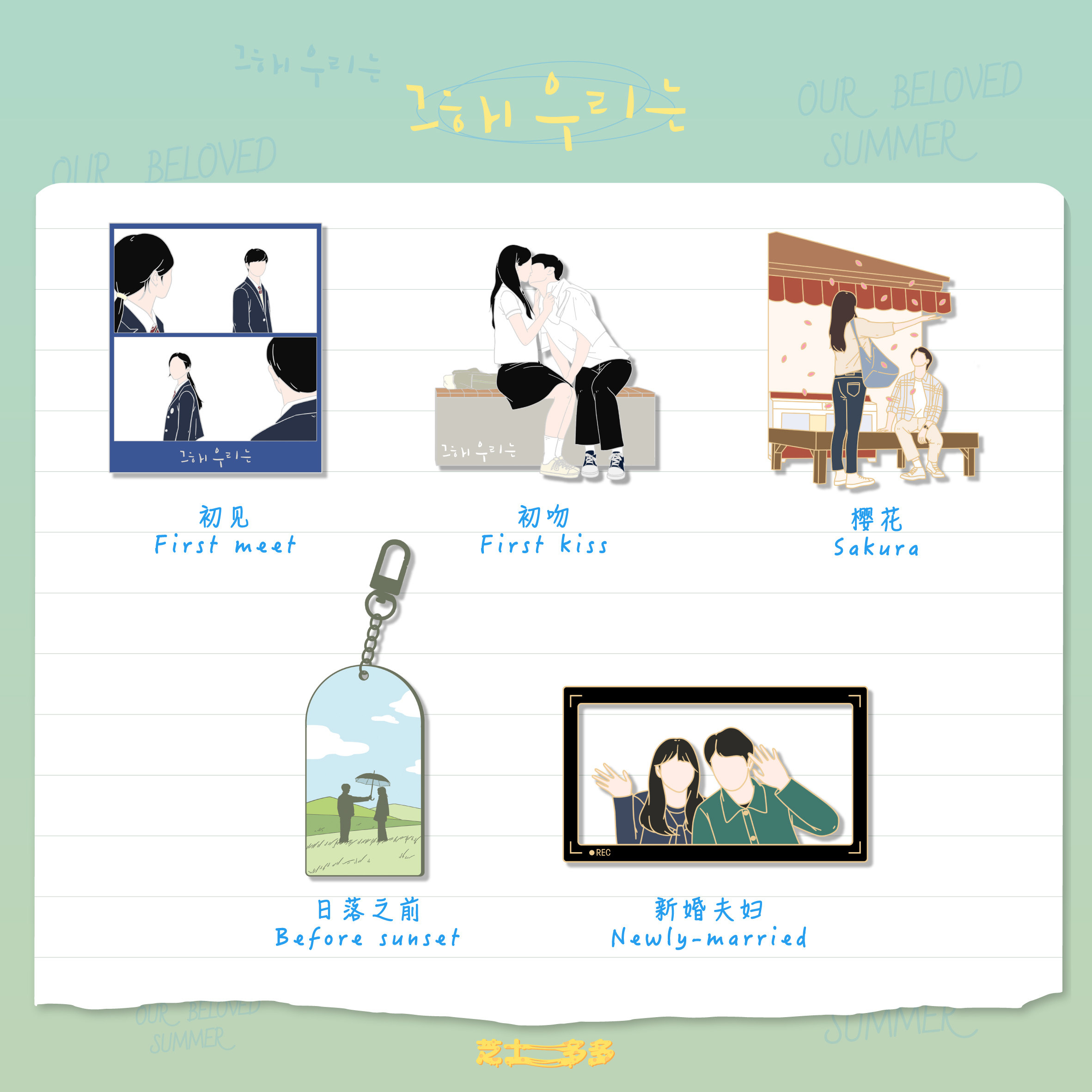 (Spot Remaining stock) That year our series original metal badge keychain peripheral