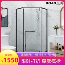 Stainless steel Yahei Diamond Shower room bathroom partition dry and wet separation flat glass door bath room