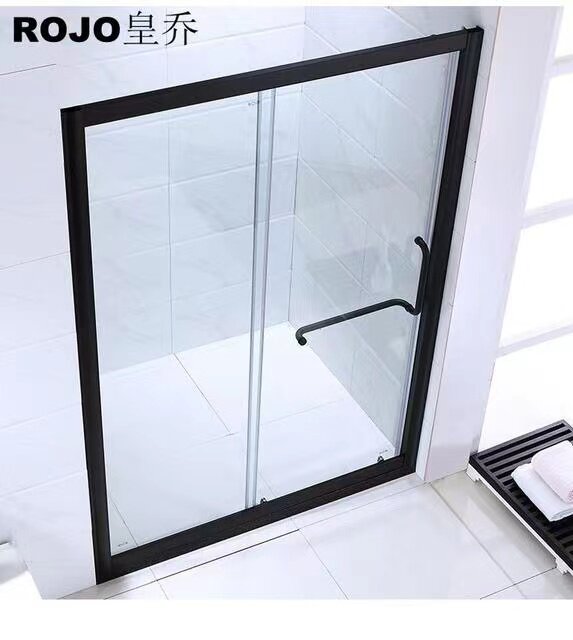 Custom shower room I-shaped stainless steel black bathroom glass door partition Makeup Room Dry Wet Separation Bath screen