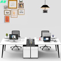 Fuzhou staff desk 4-6 people station minimalist modern office working table furniture screen computer table and chairs