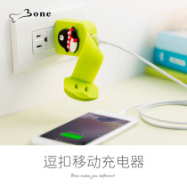 Bone mobile charger mobile phone USB fast charging 2 1A plug storage wire cartoon Apple Android Universal 10W