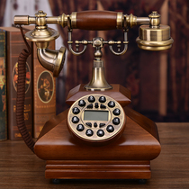 European style retro phone old home antique solid wood phone European style pastoral fashion creative landline