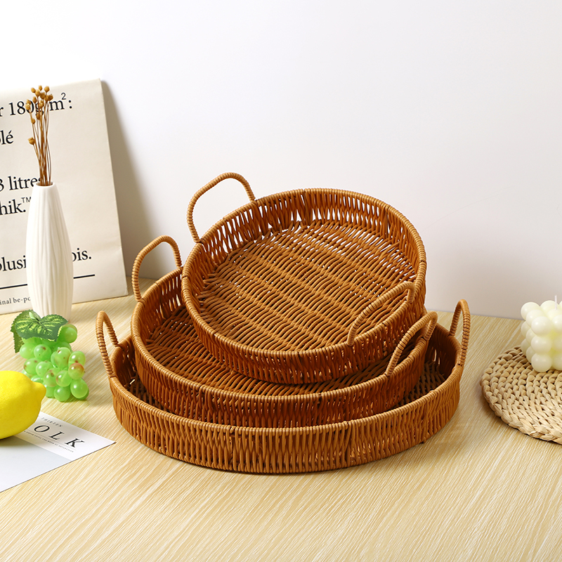 Vine-knitted containing basket of hand bread Snack Tray Fruit Basket Snack Candy Bread Basket buns Steamed Bread