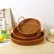 Rattan choreography containing basket hand bread refreshment pan fruit basket snacks candy bread basket steamed buns containing trays