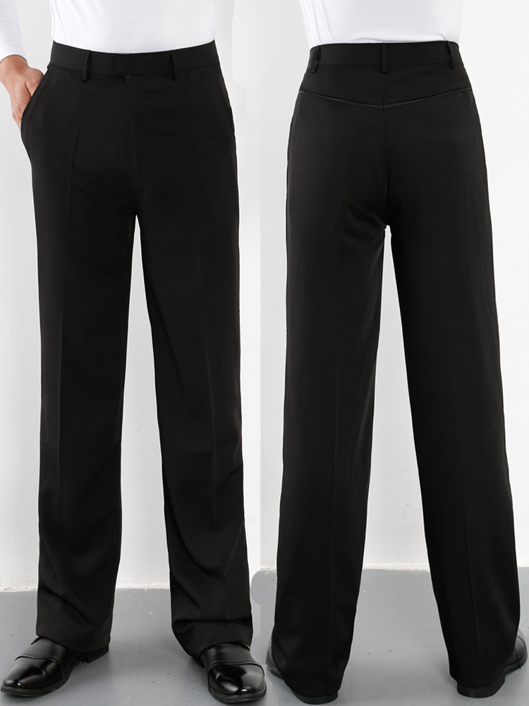 Men's Stretch No Stretch Loose Feet Pocket Pants Latin Dance Pants National Standard Modern Dance Square Dance Pants Performance Pants