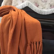 Chăn phòng phòng sofa thảm khăn khăn chăn giải trí sofa bìa chăn cam thảm chăn màu cam trang trí giường - Ném / Chăn