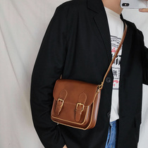 Youth vintage Joker Japanese shoulder bag mens small leather bag casual backpack mens fashion leather neutral shoulder tide bag