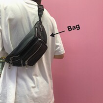 Chest bag men shoulder shoulder bag men Korean version of tide leather soft leather waist bag men fashion brand street trend leisure mobile phone bag