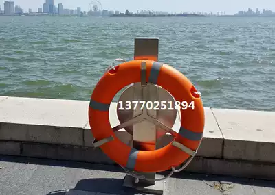 Scenic area column lifebuoy bracket standing stainless steel ring frame lake swimming ring Lifeline release hanger