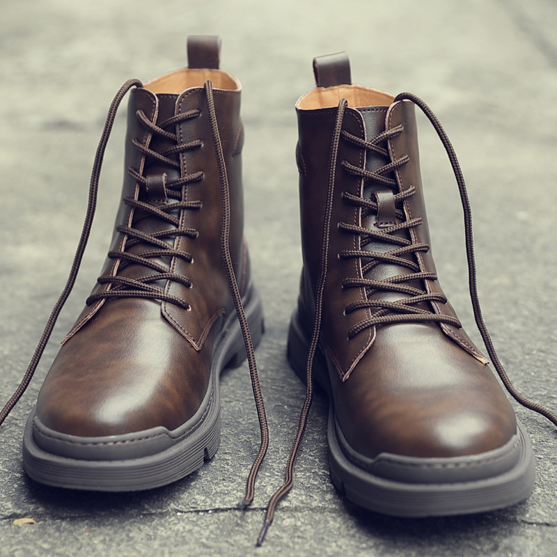 Martin boots Men's Inn Wind Men's boots Autumn winter 2021 new dermis Cavet men high cylinder 8 holes Tooling Boots Tide