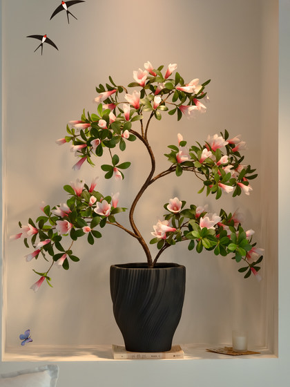 Simulated Wet-Look Entryway Bonsai, High-Quality Decorative Fake Floral Arrangements, Luxury and Realistic Decorations for Living Room and Tea Room