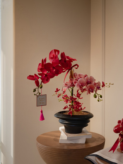 Phalaenopsis Artificial Flower Decoration, High-End and Realistic, Living Room Indoor Bouquet, Housewarming Celebration Decoration