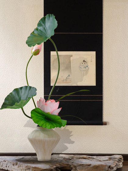 Artificial Lotus Flower Potted Plant with a High-End, Realistic Feel, Suitable for Entryway, Tea Room, Song Dynasty Aesthetic Decoration, Wabi-Sabi Style for Living and Dining Rooms