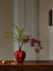 Artificial Green Plant with Fake Red Pomegranate Fruit in Ceramic Vase Decoration for Festive New Year in Living Room, Dining Room, or Entryway