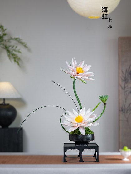 Lotus Artificial Flower, Light Luxury, High-End, New Chinese Style Ornament, Entrance Faux Bonsai, High-Quality, Realistic Tea Room Decoration