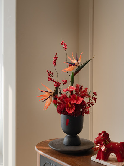 Housewarming Bouquet, Artificial Flower Arrangement, Fortune Fruit, New Year's Eve Flower Decoration, Decorative Ornaments, Strelitzia Flower, Fake High-End Feel, New Year Celebration