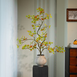 Colorful Gradient Flowing Water Maple Artificial Green Plant Fake Flower New Song-Style Tea Room Decoration Entrance Ornament High-End Bonsai