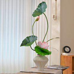 Lotus Artificial Flowers, High-End Realistic Fake Floral Arrangements, Light Luxury, Classy New Chinese Style Living Room and Tea Room Decoration