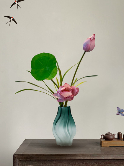 Simulated Lotus Flowers, Fake Ornaments in Chinese Style with Song Dynasty Aesthetics, High-End Decoration for Living Room, Dining Table, Tea Room, and Tv Cabinet, Realistic