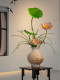 Artificial Lotus Bonsai for Dining Room Tabletop, French-Style Chinese Decor, High-End Realistic Fake Flower Arrangement for Entryway and Tea Room