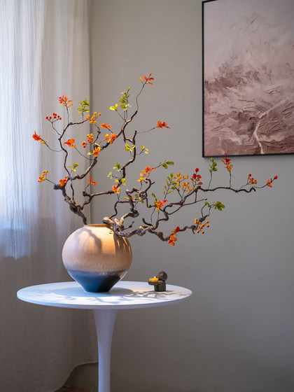 Wabi-Sabi Style Mountain Return Sour Dragon Jujube Branch Artificial Flower Arrangement High-End Realistic Entrance Hall Chinese Zen Decoration
