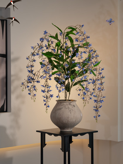 Silk Jasmine Artificial Green Plant Fake Flower for Living and Dining Room, High-End Realistic Touch, Small Light Luxury Decorative Ornament for Tea Table