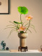 Artificial Lotus Bonsai for Dining Room Tabletop, French-Style Chinese Decor, High-End Realistic Fake Flower Arrangement for Entryway and Tea Room