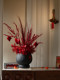 Chinese Red Housewarming Artificial Flowers, New Year's Eve Flower Decorations, Red Anthurium Fake Flowers with a High-End Feel for the Living Room, Festive New Year Bouquet